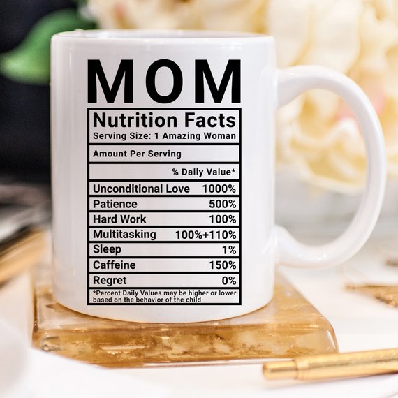 Muttertags-Kaffeetasse „Mom Nutrition Facts“ – Lustige & liebevolle Geschenkidee